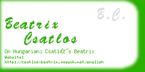 beatrix csatlos business card