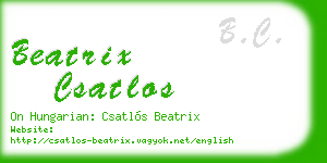 beatrix csatlos business card